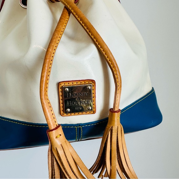 Dooney & Bourke Fairview Drawstring White and Blue Bag - Picture 7 of 13
